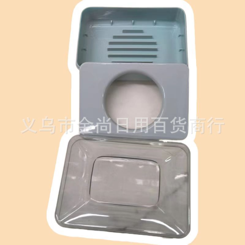 Creative bathroom balcony soap box, flip-top soap box, simple transparent plastic draining box, home dormitory soap box details Picture