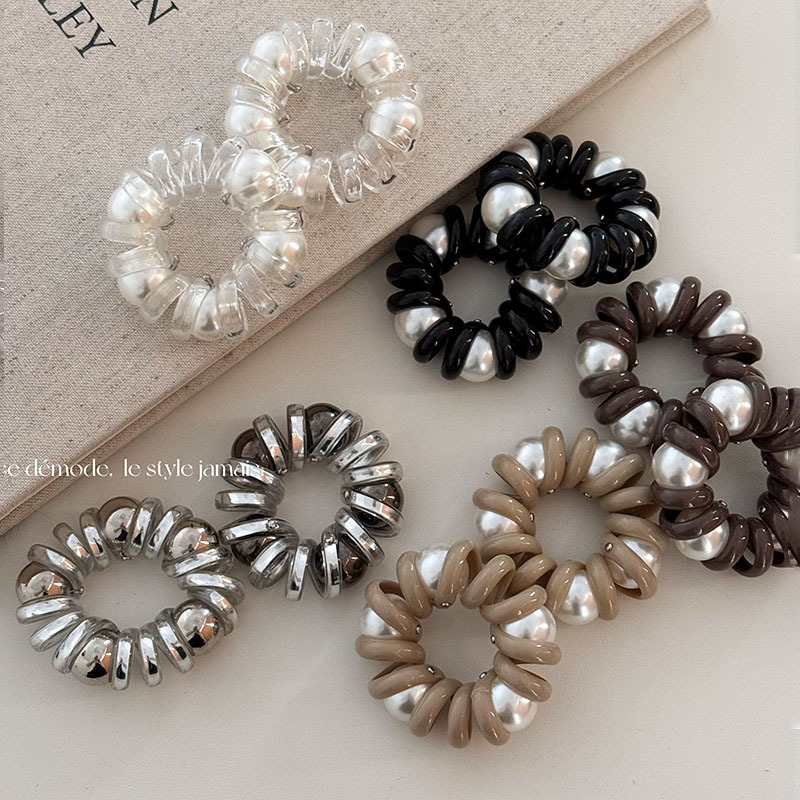Korean version pearl telephone line hair tie, high-end style, hair tie, hair band, versatile hair band, ponytail hair tie, new hair accessory