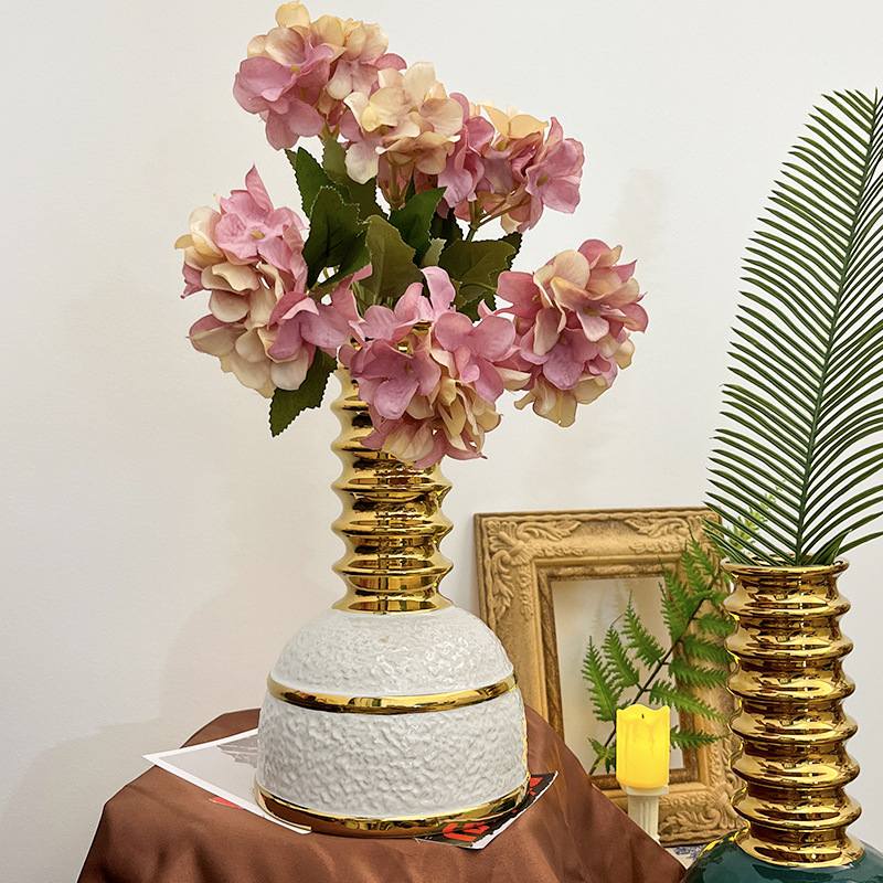 Ceramic dried flower vases, Nordic simulation flowers, creative home decoration items for the living room, ceramic flower vases wholesale Specification image