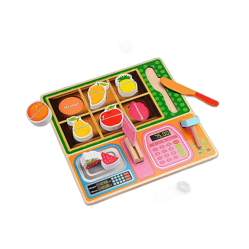 Wooden jigsaw puzzle children cut fruit toy girl kitchen cut watch boy play house cut music barbecue set Item Picture