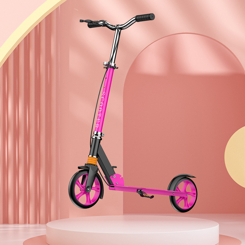 Adult Scooter Shock Absorbent Two-Wheeled Large Children Folding Scooter Scooter Foldable Extended Armrests Specification drawing