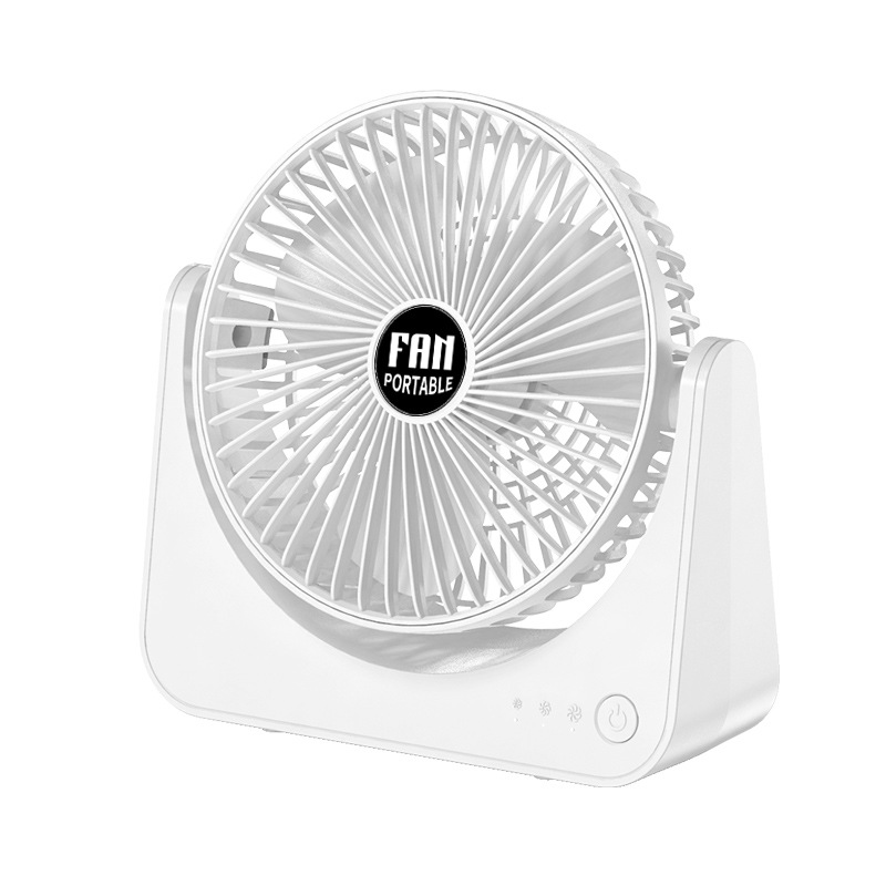 Usb Small Fan Rechargeable Lithium Battery Office Desktop Student Dormitory Three Adjustment Light Sound Large Wind Item Picture