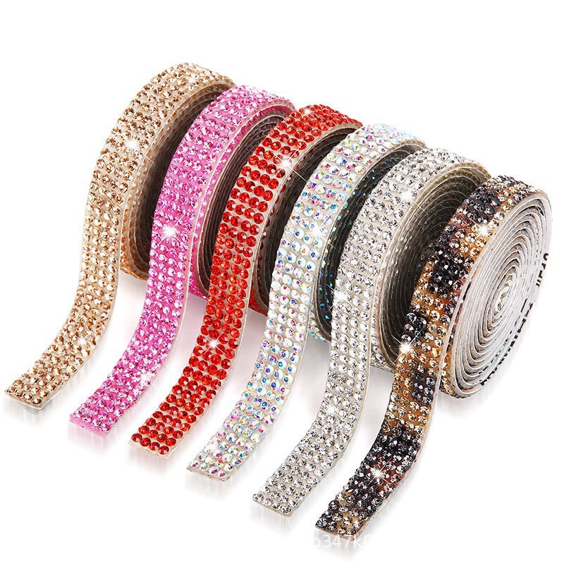Diamond-Backed Adhesive Diamond-Attached Clothing Accessories Rhinestone Patch Box And Bag Shoe Upper Decoration Drilling Hot Drilling Self-Adhesive Rhinestone Strip details Picture