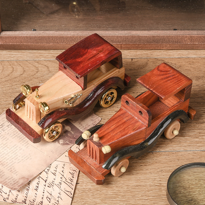 Wooden Vintage Car Decoration Creative Home Desktop Car Model Train Decoration Wooden Crafts Specification drawing