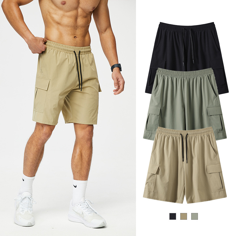 men's trendy workwear pants five-point sports shorts