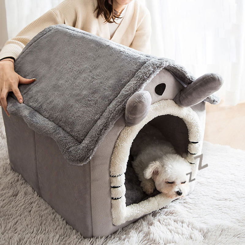 Dog house type all-season universal small dog Teddy Pomeranian detachable and washable dog house, cat bed, autumn and winter pet supplies