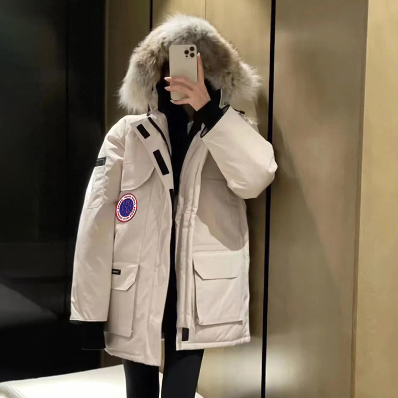 大鹅羽绒服高版本08远征款男防寒狼毛中长情侣款女毛领保暖外套冬