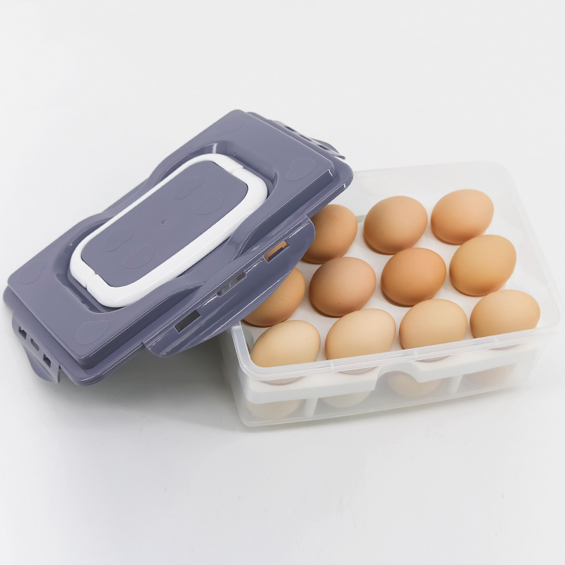 Plastic preservation box, 24-compartment egg box, refrigerator preservation storage box, double-layer tray packaging box, egg box