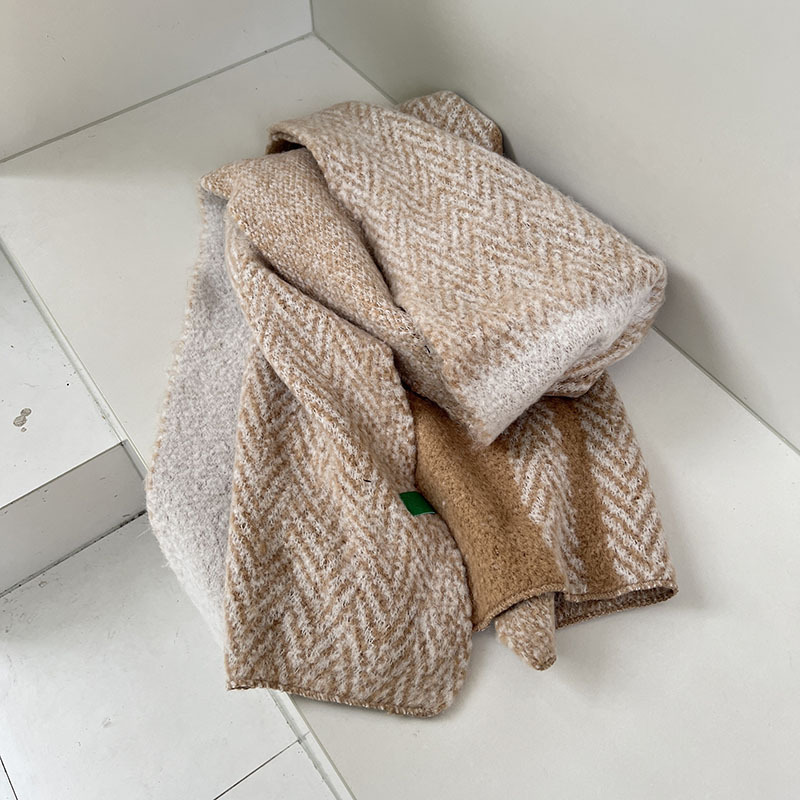 Wholesale 2023 Autumn And Winter New Korean Ins Wind Thickened And Widened Leisure All Matching Imitation Cashmere Color Check Scarf Specification drawing