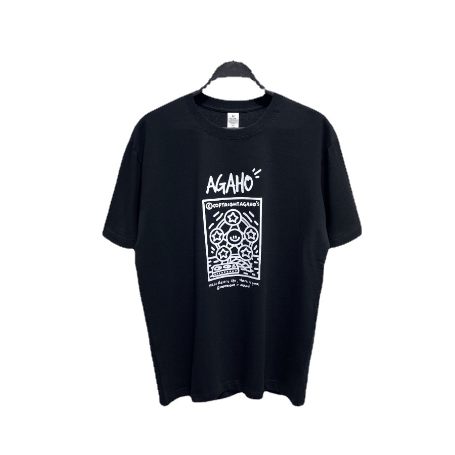 Men's T-shirt Summer new couple's short-sleeved T-shirt, fashionable cartoon print men's loose T-shirt BWDAC2882 Item Picture