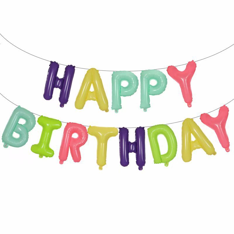 16寸生日快乐铝膜气球套装Happy Birthday可悬挂铝膜字母生日气球详情图4