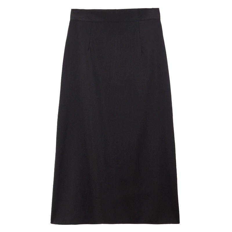 Black Half Skirt Female Autumn A-Line Long Skirt 2024 New Split After The Small High-Waisted Chic Skirt Design Item Picture