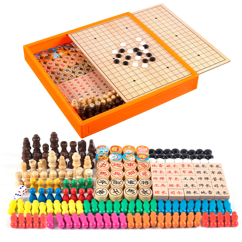 Pentoku Flying Chess Multi-Function Game Chess Battle Chess Army Chess Multi-In-One Chess Checkers Chess Wholesale Specification drawing