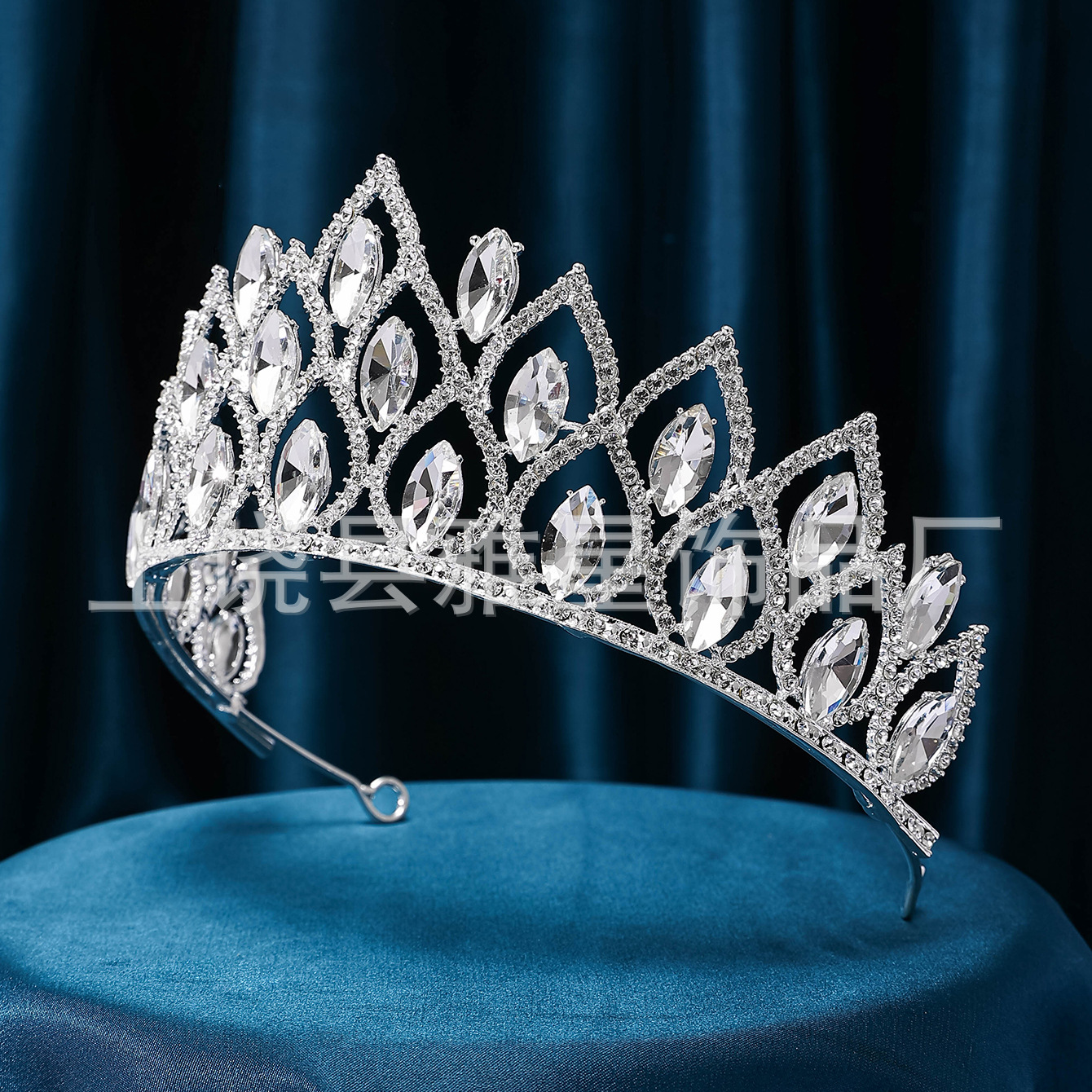 Crystal super glittering wedding dress, hair accessory, stage host, welcome, Baroque queen, bride, wedding headwear, crown Specification image