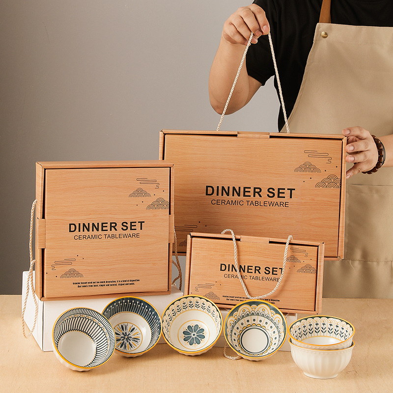 北欧印花/陶瓷餐具/碗筷盘套装/礼品盒装/家用饭碗/开业礼品/活动伴手礼细节图