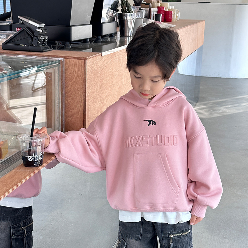 Children's autumn hooded sweatshirt for boys, spring and autumn baby top, new 2024 autumn style, cool little boys' clothes