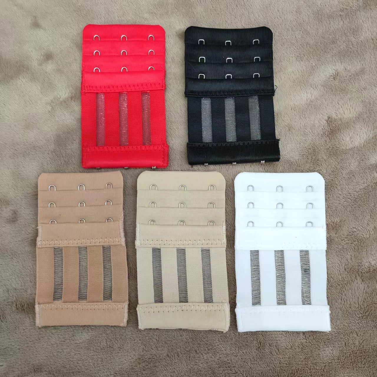 鱼丝加弹松紧超细纤维延长扣 3排三扣文胸加长扣 高档不锈钢扣搭