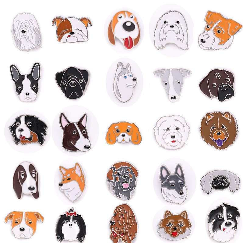 New products from foreign trade manufacturers, popular pet dog brooches, cap badges, corsages, metal animal accessories, in stock, wholesale from street stalls