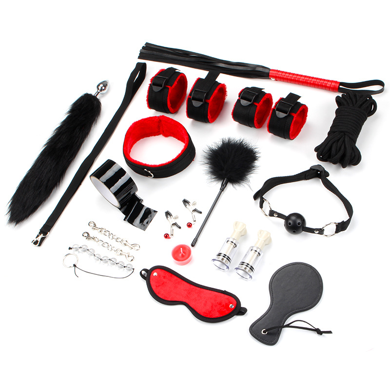 Sex toys webbing black red 15 sets for men and women sm binding set sex toys sex underwear details Picture