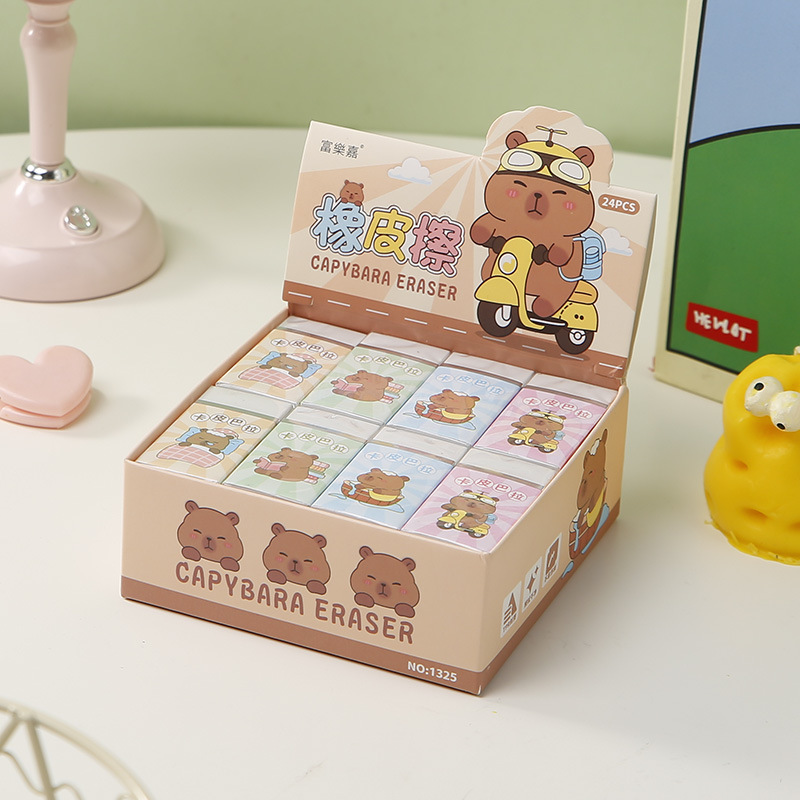 Factory direct sales and wholesale of Capibala erasers, creative cartoon cute erasers for children and students, learning articles Application Scenario