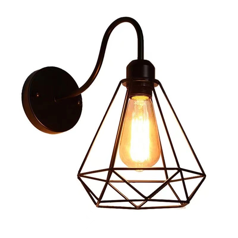 Retro minimal wall lamp creativo individualidad industrial viento bar restaurante hierro forjado pasillo pasillo lámparas decorativas
