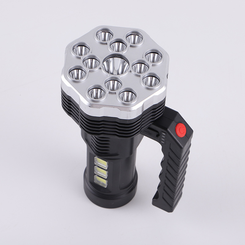 Portable miner's lamp 913 LED high-brightness flashlight USB charging portable searchlight outdoor fishing flashlight details Picture