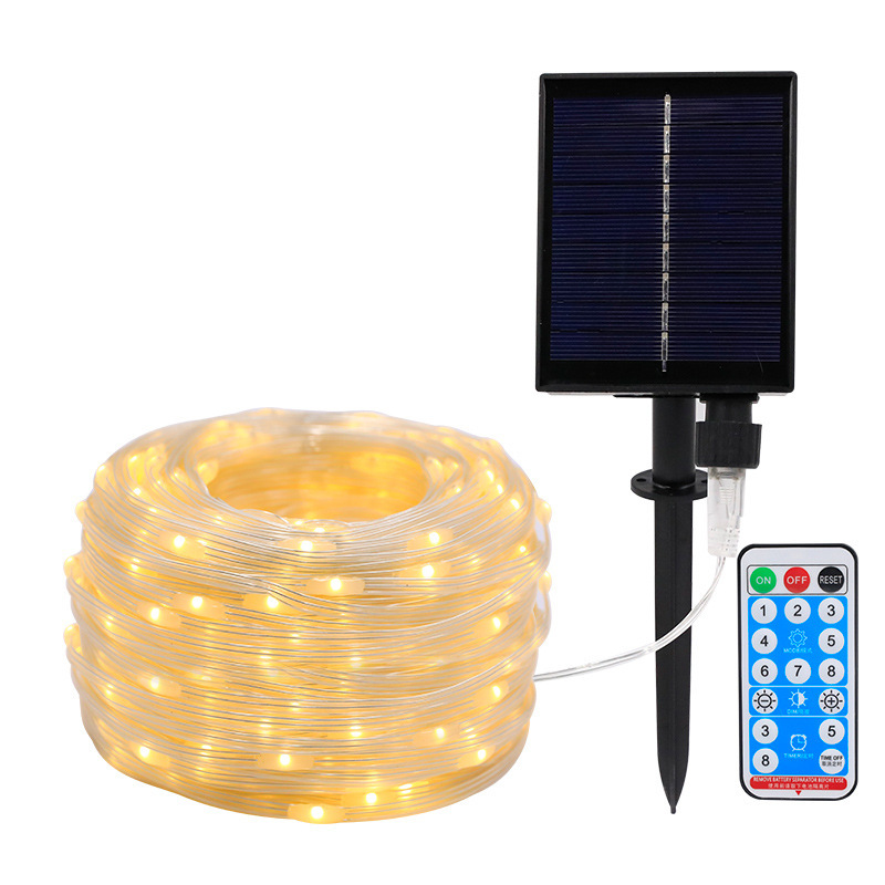 Original manufacturer: Outdoor low-voltage waterproof solar leather wire light string, LED copper wire light, courtyard Christmas decorative color light details Picture