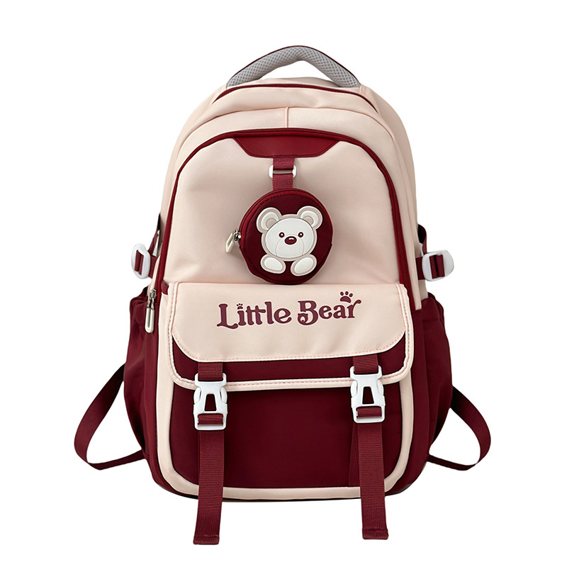Backpack, school-style girl's schoolbag, Korean retro junior and senior high school student schoolbag, large-capacity travel backpack Item Picture