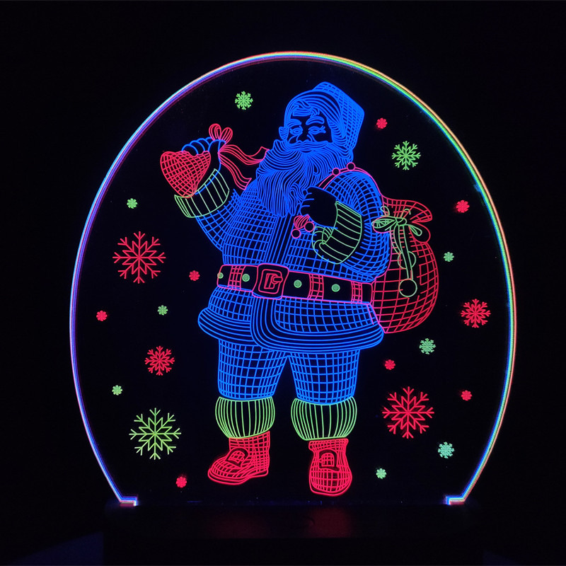 圣诞系列led小夜灯/3D立体音乐床头氛围礼品台灯/圣诞礼品创意灯产品图