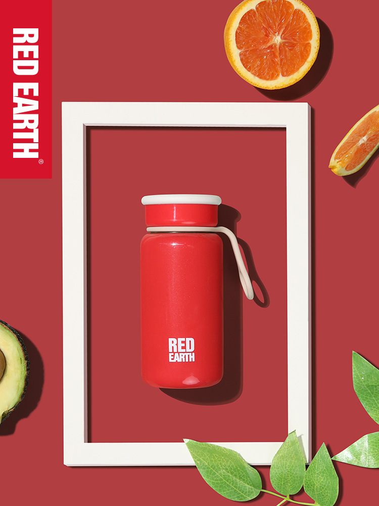 Red Earth Cartoon Thermos Cup Portable Cute Sanitary 316 Stainless Steel Thermos Cup Students Double Thermos Water Bottle details Picture