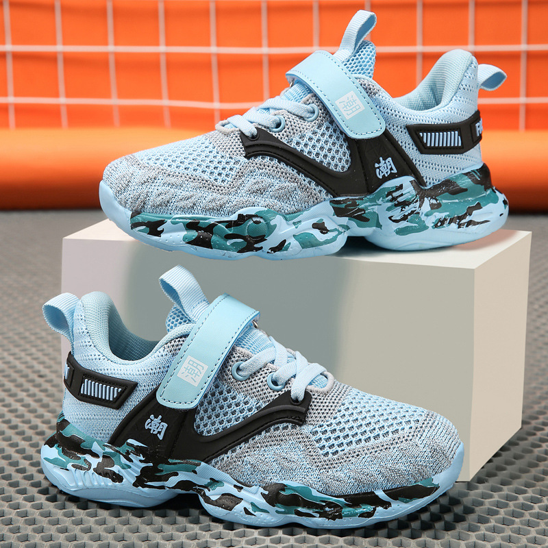 Cross-Border Children's Shoes Wholesale New Children's Sports Shoes Net Shoes Breathable Running Shoes Boys Leisure Travel Shoes Fashion Shoes