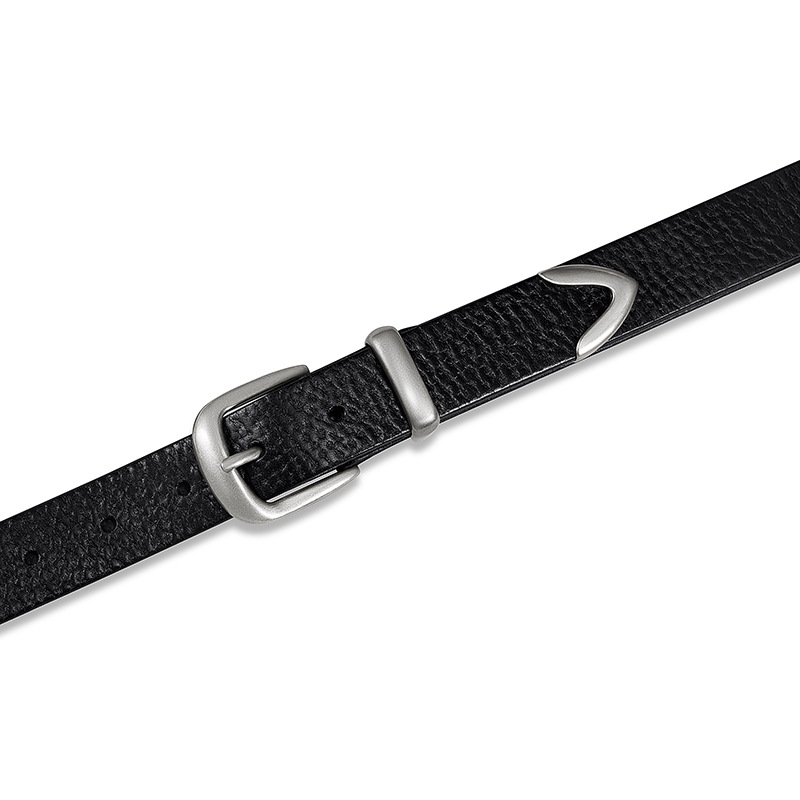Handmade Top Layer Cowhine Leather Belt Women Vintage Vegetable Tanned Pure Cowhine Needle Buckle Men's Overalls To Make Old Leather Waistband Specification drawing