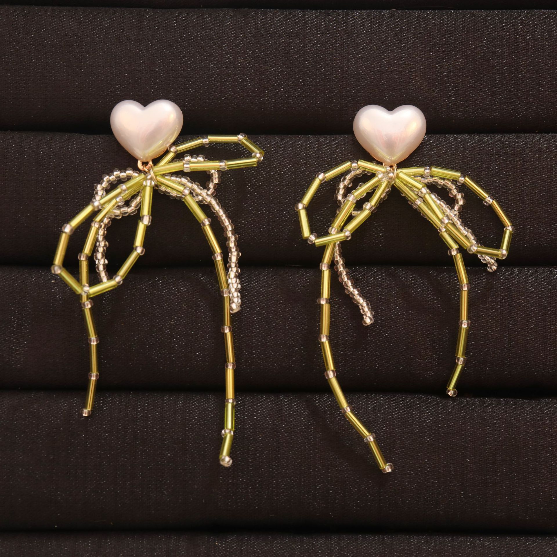 Original and niche design of oil painting shell garden, super fairy-like French flower succulent tassel earrings, colorful summer pic 10