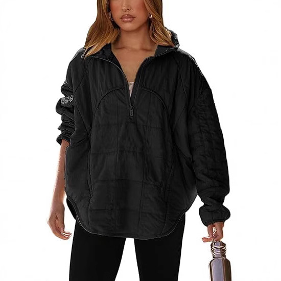 MG567, a lightweight and loose quilted patchwork pullover casual cotton-padded jacket for women in the autumn and winter on Amazon from Europe and America details Picture