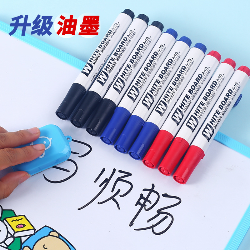 Whiteboard pens, writing pens for teachers, erasable blackboard pens, easy-to-erase marker pens, red, blue and black ones that can add ink, water-based drawing board pens Application Scenario
