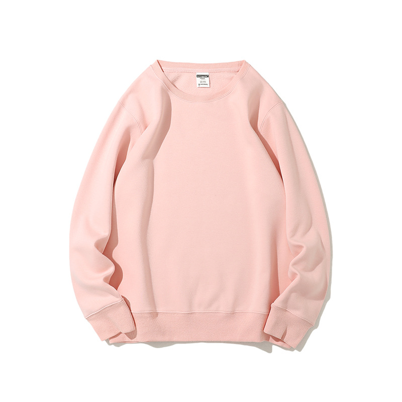 AG350 Fleece round-neck hoodie with fleece, glossy candy-colored long-sleeved thick advertising solid color coat DIY customization Item Picture