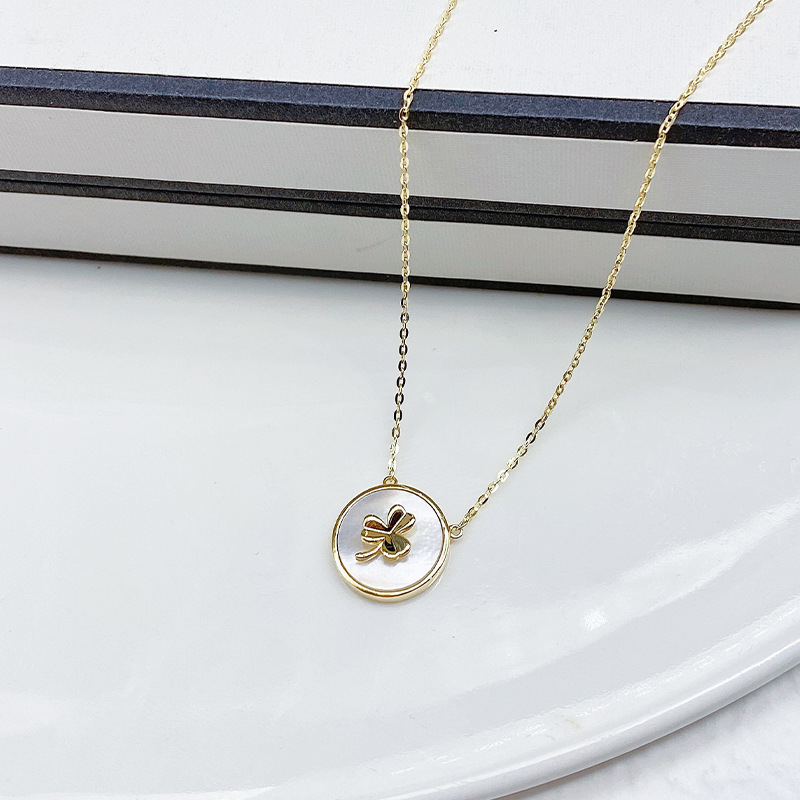 White fritillary clover necklace for women 2022 new fashion fashion all high sense accessories wholesale Specification drawing