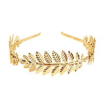 Amazon new European and American bride leaf hair hoop bride golden leaf headwear hair accessories crown headband wholesale