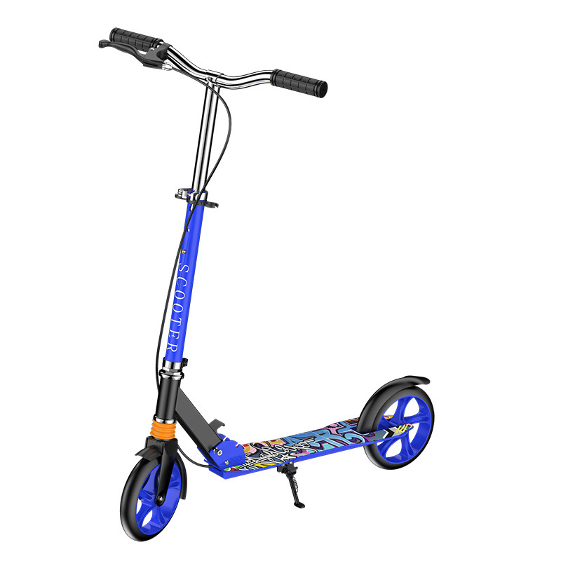 Adult Scooter Shock Absorbent Two-Wheeled Large Children Folding Scooter Scooter Foldable Extended Armrests Item Picture