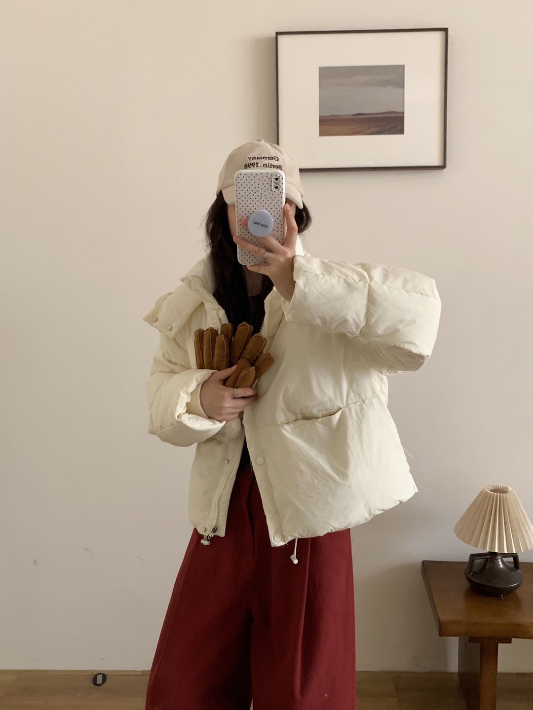 2025冬季羽绒服女短款韩系百搭纯色连帽小个宽松保暖面包服多巴胺详情18