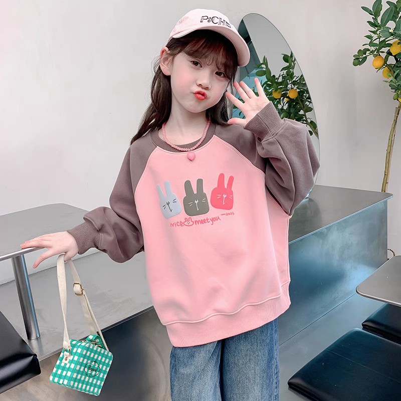 女童春装卫衣2025新款洋气儿童春秋款童装小女孩长袖春季套头上衣