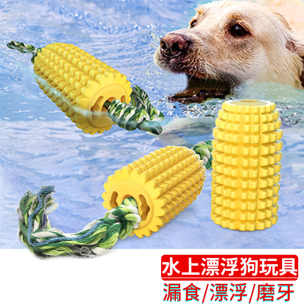Amazon cross-border dog teething sticks, cotton ropes, corn chewing dog toys, floating dog toothbrushes, pet supplies details Picture