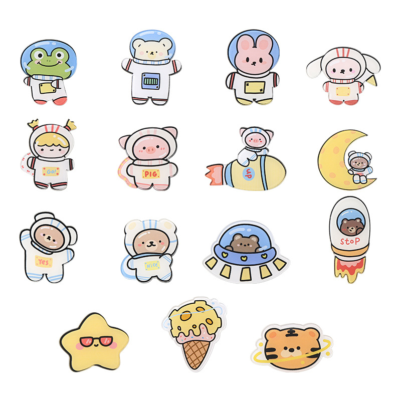 Japan And South Korea Cute Cartoon Small Pin Children's Clothes Astronaut Astronaut Badge Pendant Acrylic Jewelry Brooch Item Picture