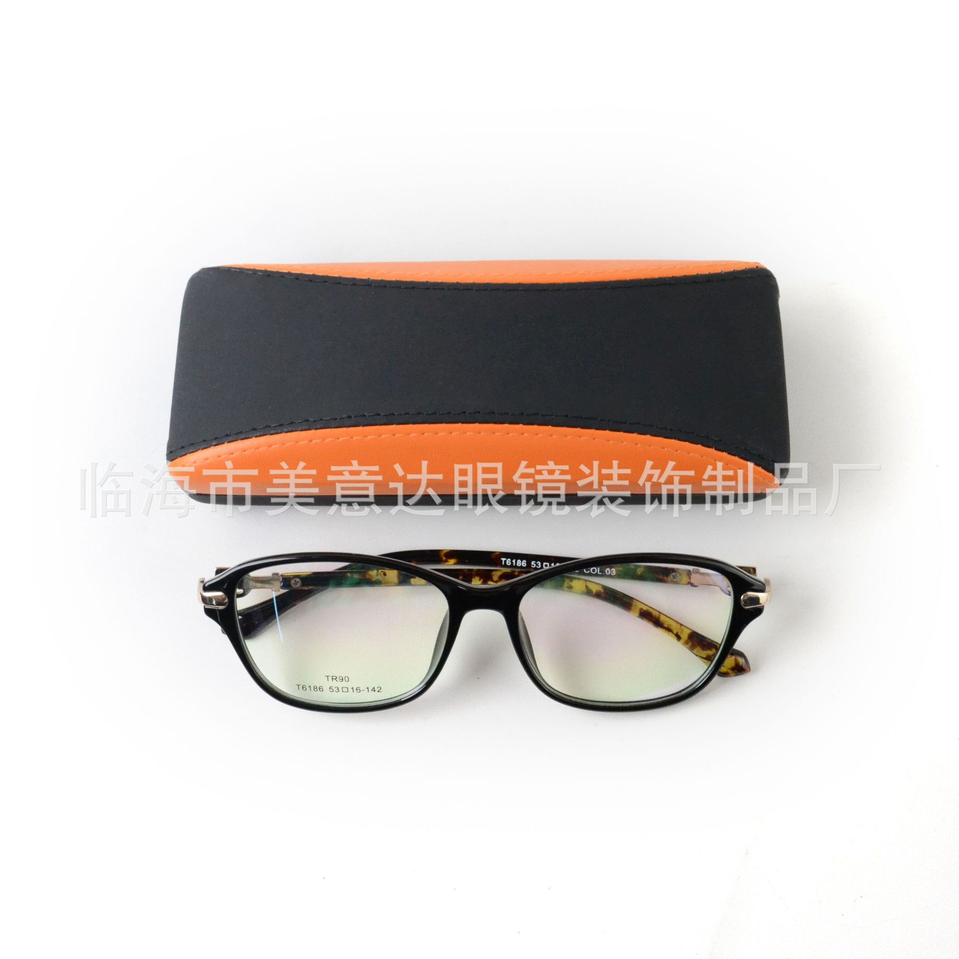 双色皮质光学镜眼镜盒硬铁盒眼镜收纳盒老花镜阅读镜眼镜盒