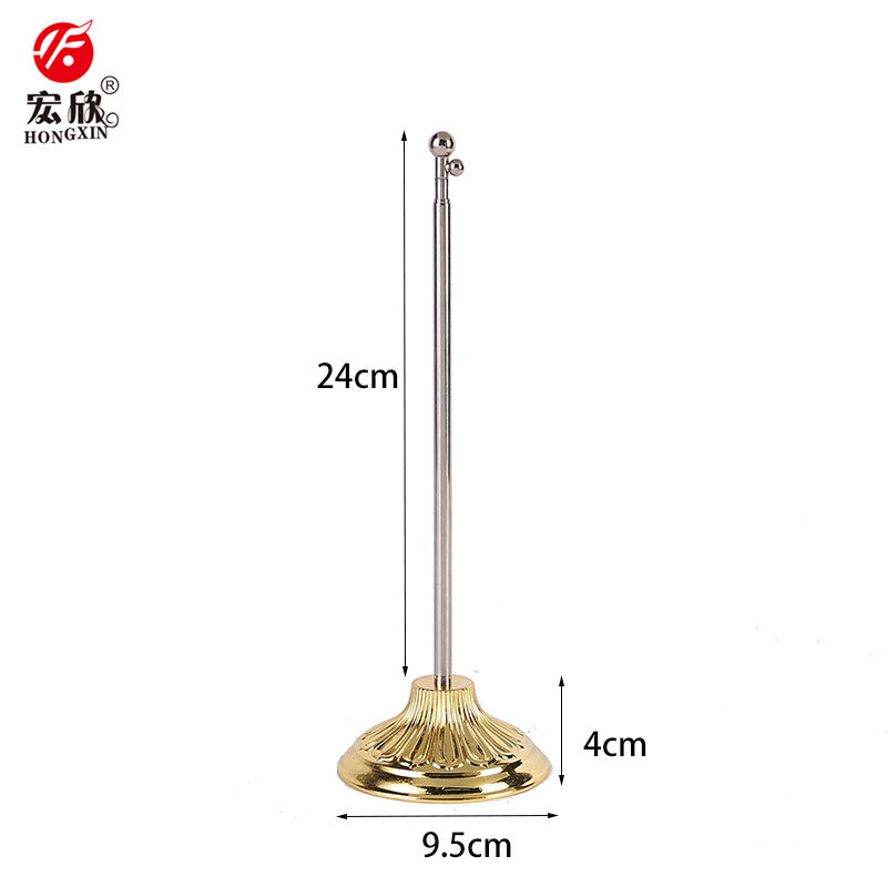 Customized retractable flagpole metal base desktop flag table flag stand red flag details Picture