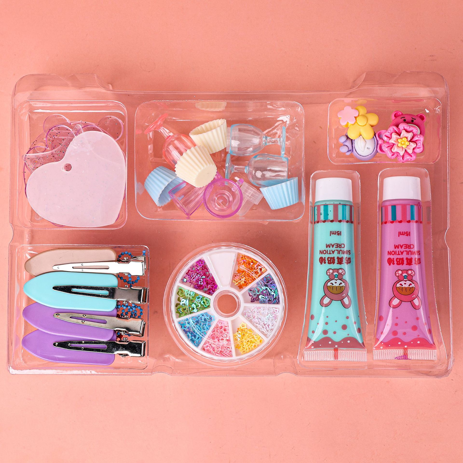 Diy Creamglue Suitcase For Kids Diy Material Bag Gooka Hairpin Accessories Cute Girly Heart Handmade Toys Specification drawing