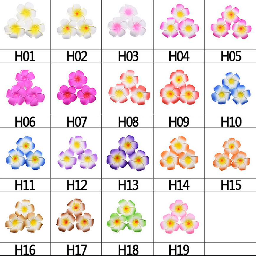 Colorful frangipani hair clips, headwear, flower hair accessories, seaside vacation simulation flower gift accessories, frangipani Specification image