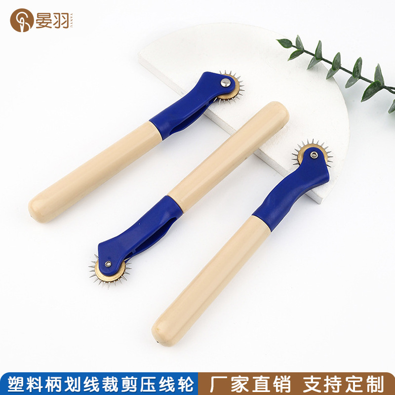 Marking Wheel Marking Wheel Plastic Handle Marking Wheel Spacing Wheel Leather Clothing Sharp-Toothed Roller Marking Wheel Wholesale