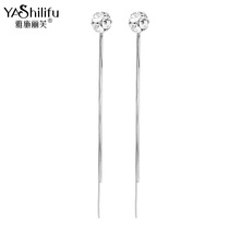 Yashliv S925 silver fringe long round face delicate niche diamond stitching factory designer earring girl