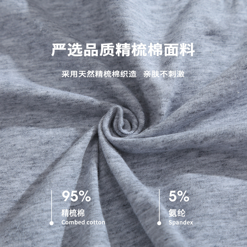 European Code Simple Sexy Solid Color Letters Comfortable Breathable Pure Cotton Underwear Men's Boxers Spot Wholesale Specification drawing